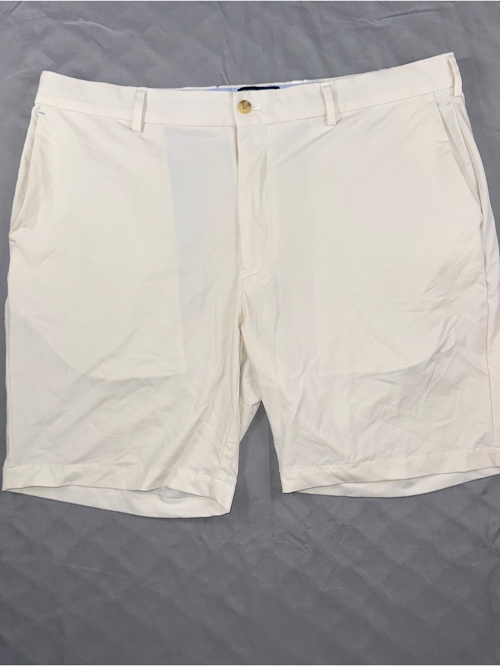 Peter Millar Shorts Mens 38 White Chino Crown Crafted Summer Flat Front Pockets